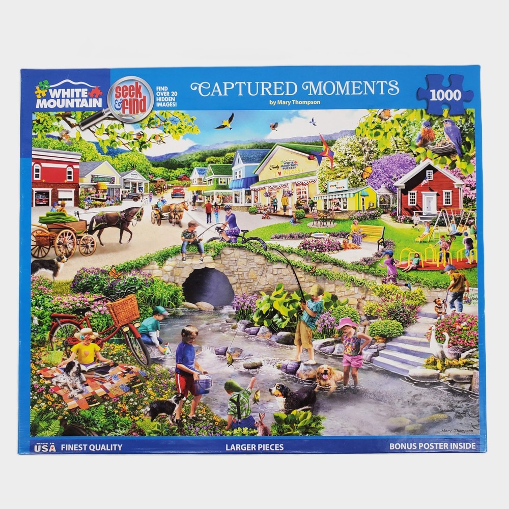 White Mountain Captured Moments 1000 Piece Seek and Find Jigsaw Puzzle 1893 USA